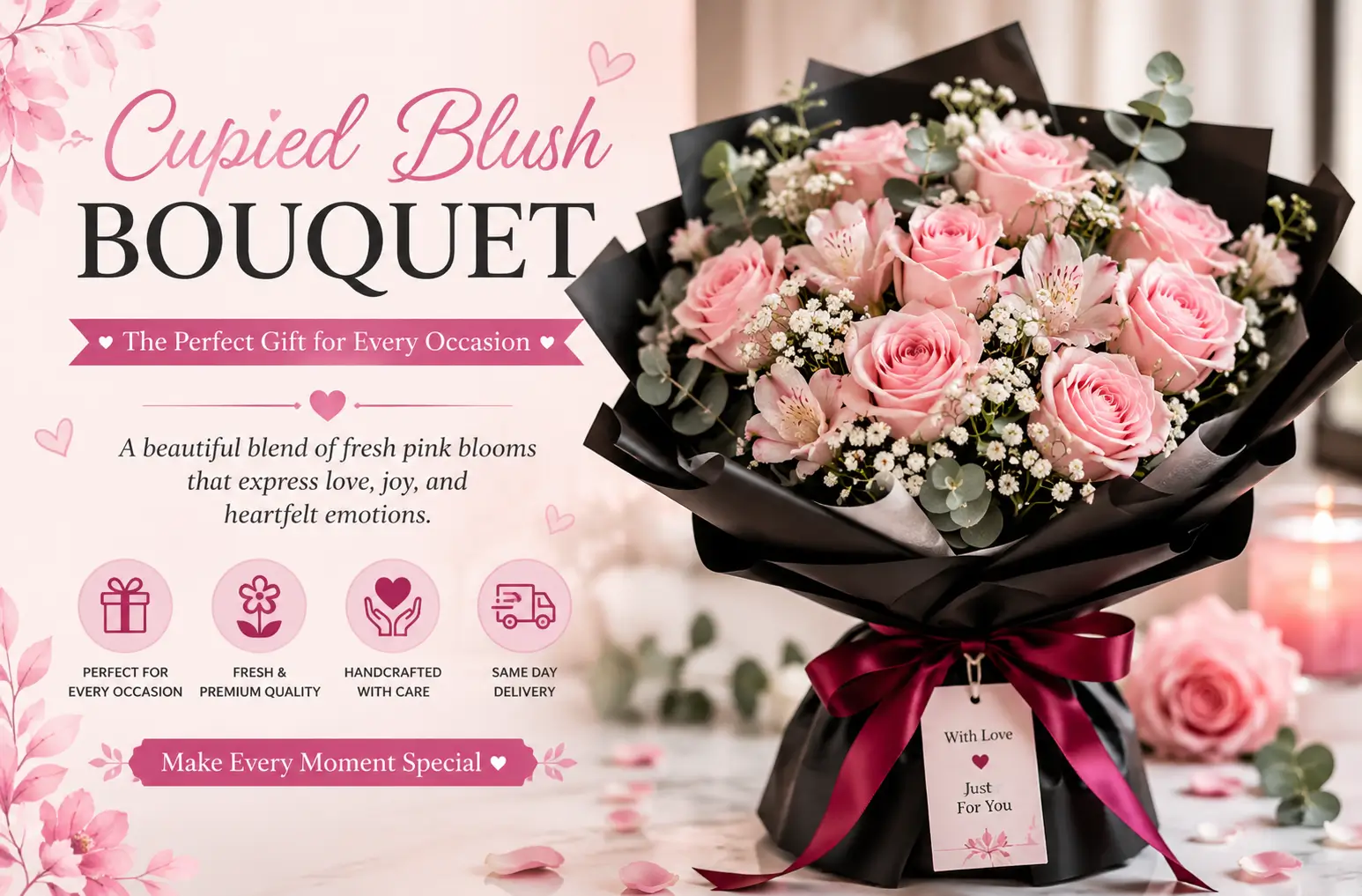 Cupied Blush Bouquet
