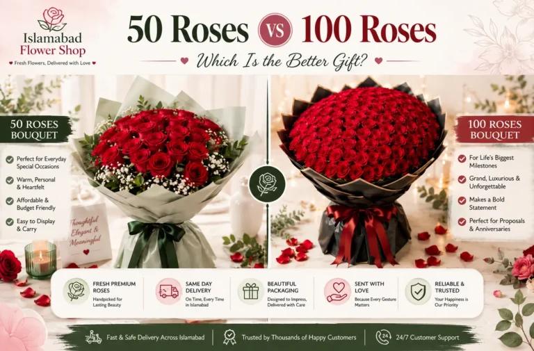 50 Roses vs 100 Roses Bouquet