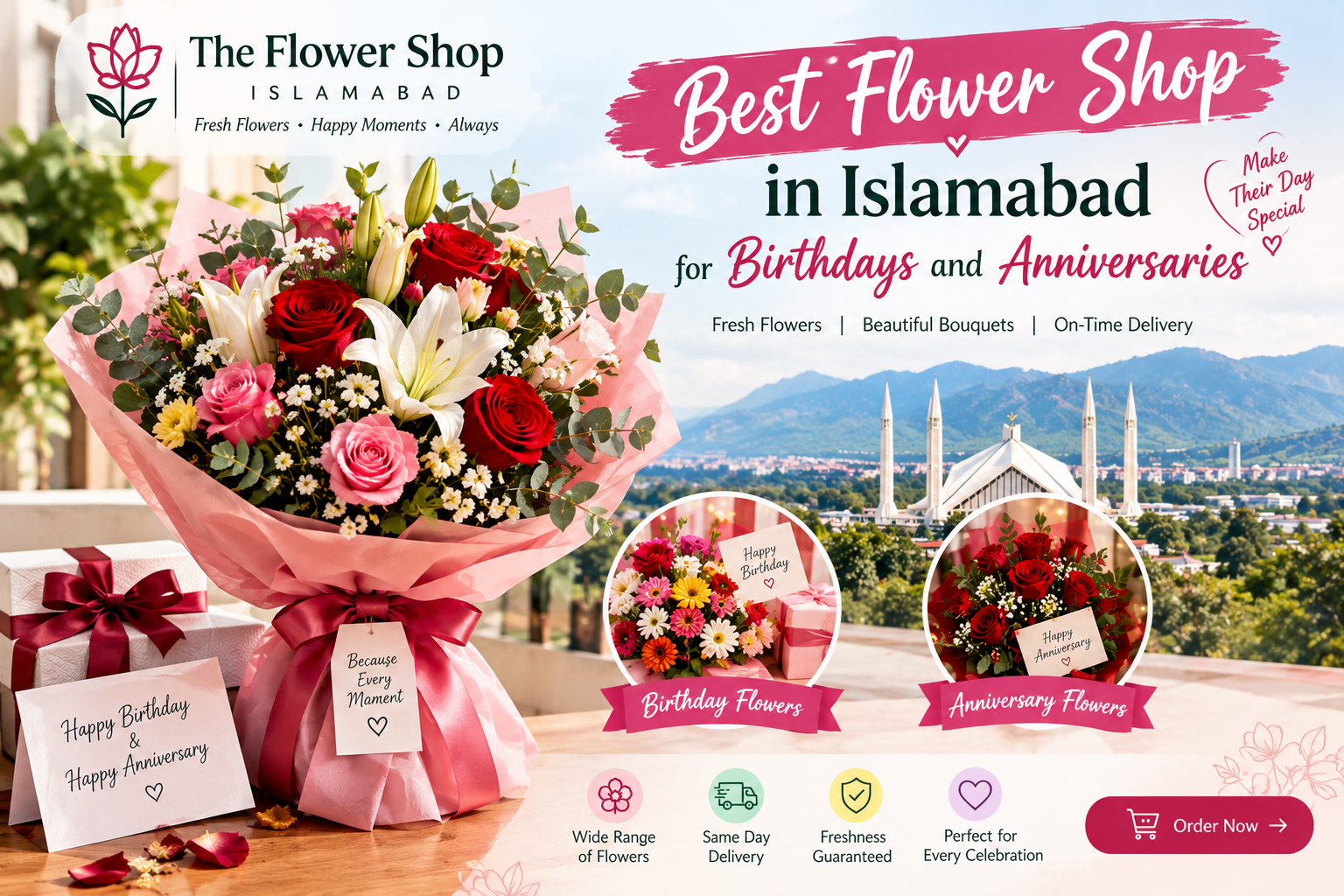 Best Flower Shop in Islamabad for Birthdays and Anniversaries